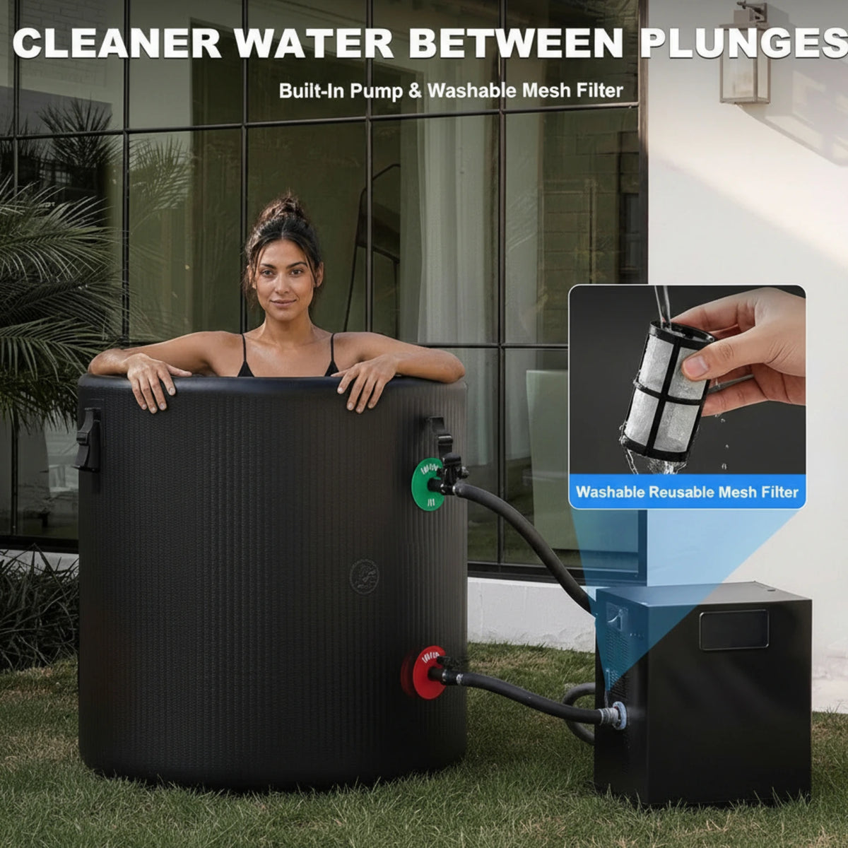 1/3 HP Ice Bath Chiller & 120 Gal Cold Plunge Tub Kit — product view 3