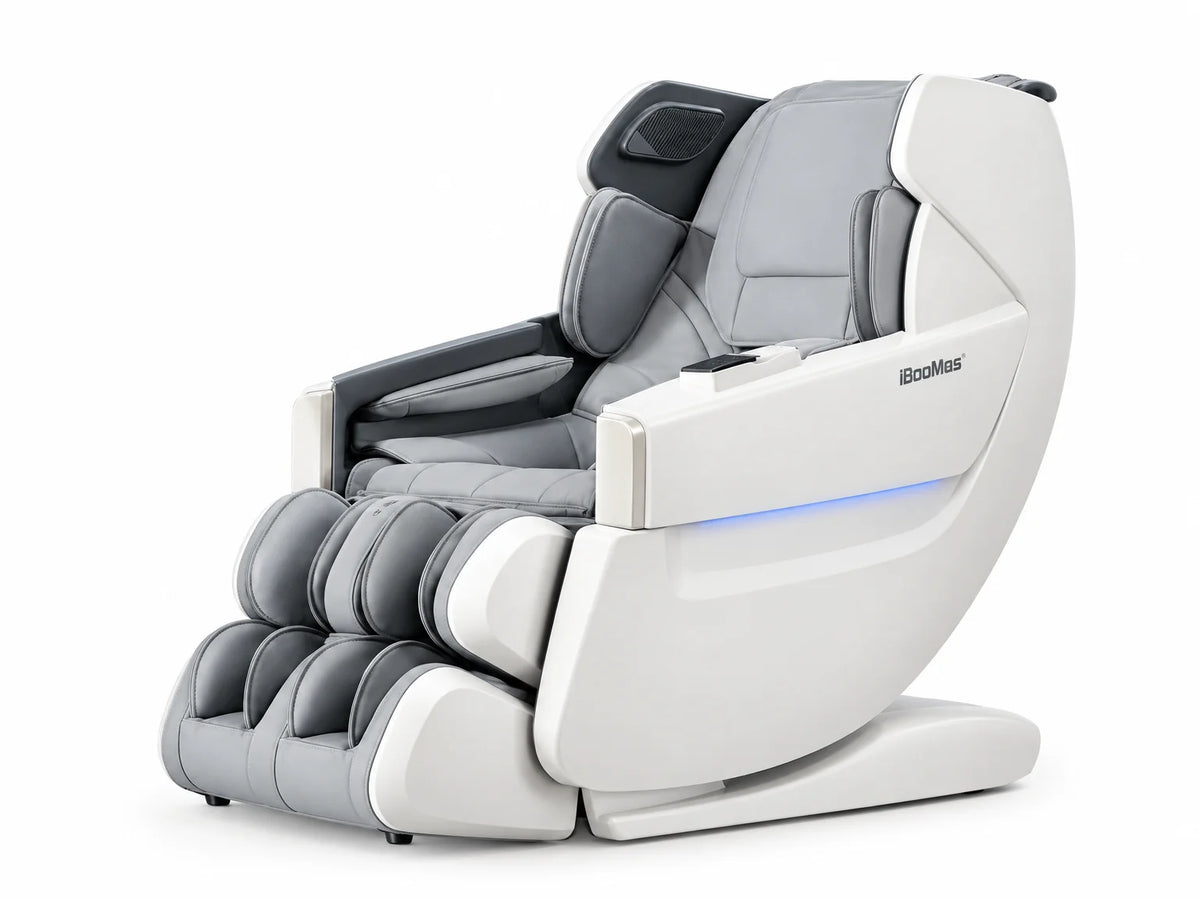 4D Full Body Massage Chair Zero Gravity Shiatsu Recliner,Sl Track Massage Chair with Heating,Leg Auto Extension,Bluetooth,Ai Voice and APP Controller,White