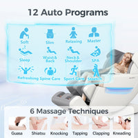 4D Full Body Massage Chair Zero Gravity Shiatsu Recliner,Sl Track Massage Chair with Heating,Leg Auto Extension,Bluetooth,Ai Voice and APP Controller,White — product view 11