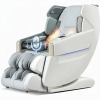 4D Full Body Massage Chair Zero Gravity Shiatsu Recliner,Sl Track Massage Chair with Heating,Leg Auto Extension,Bluetooth,Ai Voice and APP Controller,White — product view 5