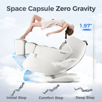 4D Full Body Massage Chair Zero Gravity Shiatsu Recliner,Sl Track Massage Chair with Heating,Leg Auto Extension,Bluetooth,Ai Voice and APP Controller,White — product view 7