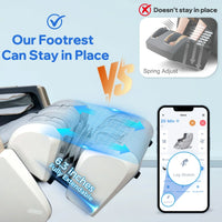 4D Full Body Massage Chair Zero Gravity Shiatsu Recliner,Sl Track Massage Chair with Heating,Leg Auto Extension,Bluetooth,Ai Voice and APP Controller,White — product view 8