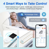 4D Full Body Massage Chair Zero Gravity Shiatsu Recliner,Sl Track Massage Chair with Heating,Leg Auto Extension,Bluetooth,Ai Voice and APP Controller,White — product view 9
